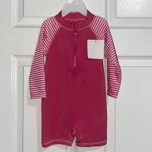🫶🏼Sun & sky baby one piece pink and white sun protector long sleeve onesie